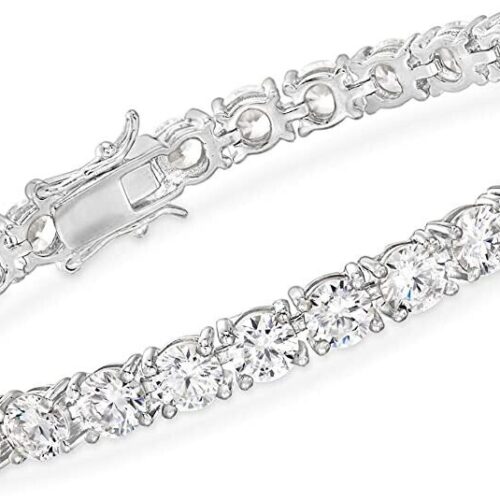 s-l1600 - 2023-11-25T080424.126 Women's Solid 925 Sterling Silver 4mm Round Cut Clear CZ Tennis Chain Bracelet