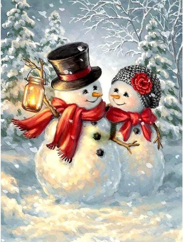 Snowman Diamond Painting Kit, Winter Diamond Art Kit for Adult 5D Christmas Dots 1