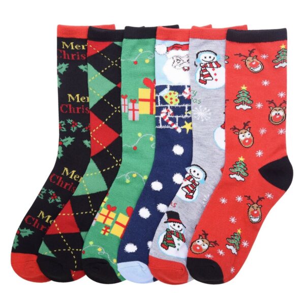 6 Pairs Christmas Winter Warm Soft Crew Socks Assorted Xmas Gifts #xmas 9-11