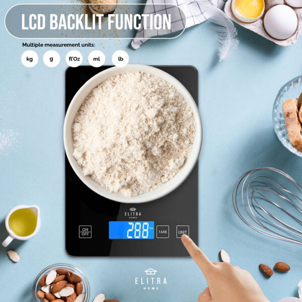 Waterproof Flat Digital Kitchen Scale for Cooking & Baking 3