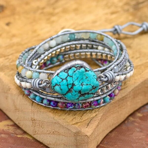 s-l1600 - 2023-11-28T174131.300 Natural Turquoise Bohemian Handmade Healing Reiki Women Wrap Bracelet Xmas