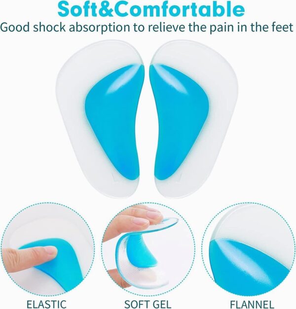 Arch Orthotic Support Insole Corrector Gel Pads Shoe Silicone Inserts Reusable 2