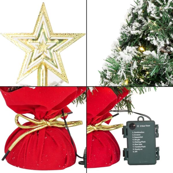 Joyin 24" Prelit Tabletop Christmas Tree with LED Lights, Artificial Mini Tree 3
