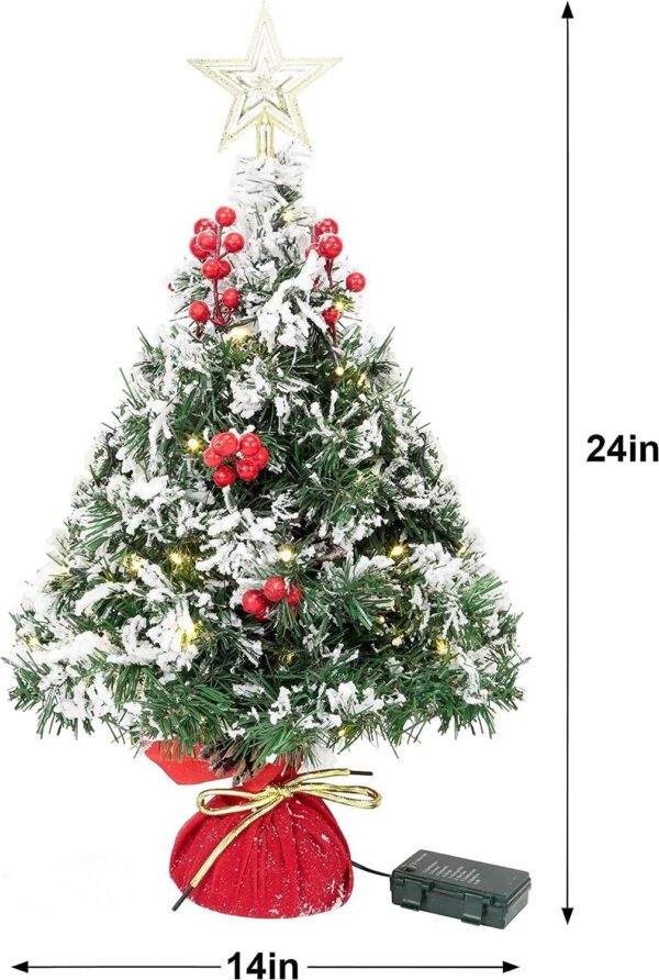 Joyin 24" Prelit Tabletop Christmas Tree with LED Lights, Artificial Mini Tree 2