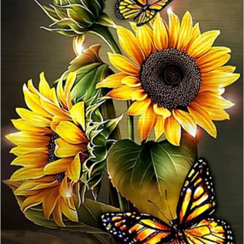 s-l1600 (35) Sunflowers Diamond Painting Kits For Adults Beginners Round Full Drill 5D DIY