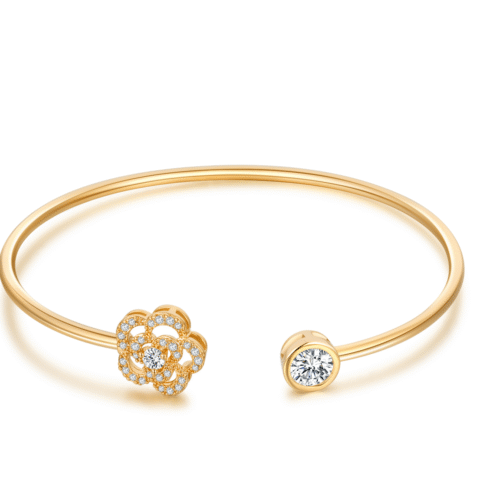 s-l1600 (45) Fashion Girls Flower Bangle Bracelet Jewelry With White Stones