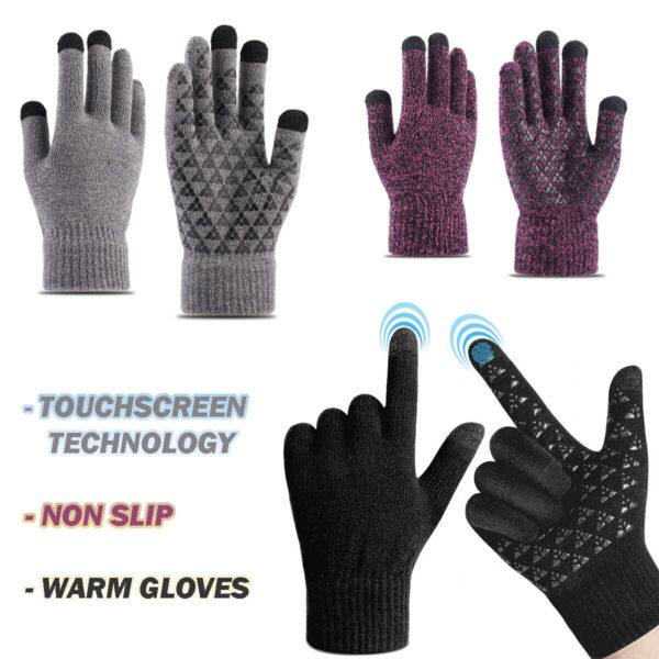 s-l1600 (5) Men Women Winter Snow Gloves Touchscreen Windproof Warm Thick Knit Thermal Gift