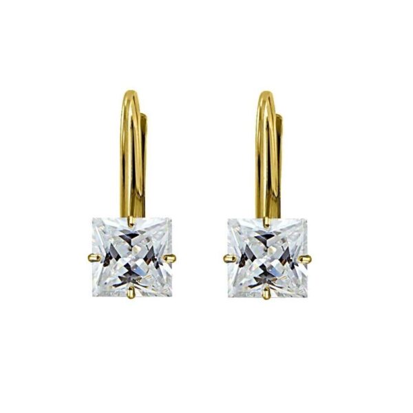 s-l1600 (54) 2.00CTTW 925 Sterling Silver Princess Cut CZ Gold Leverback Earrings For Women