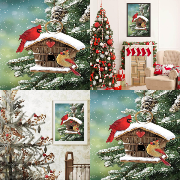 Winter Diamond Painting Kits,Birds Diamond Art Kit for Adults Full Round 3