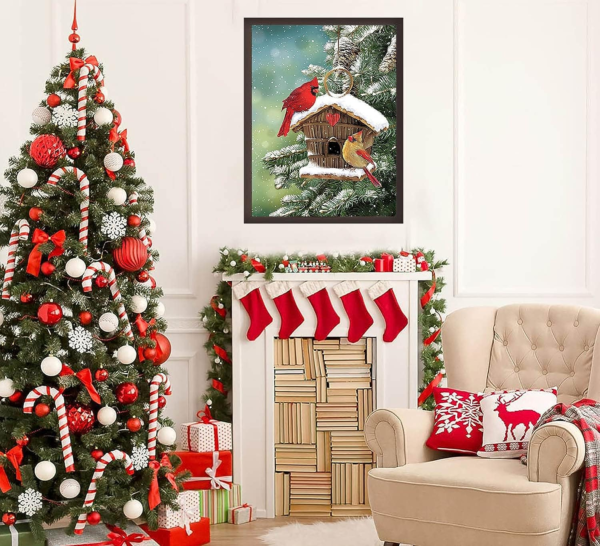Winter Diamond Painting Kits,Birds Diamond Art Kit for Adults Full Round 1