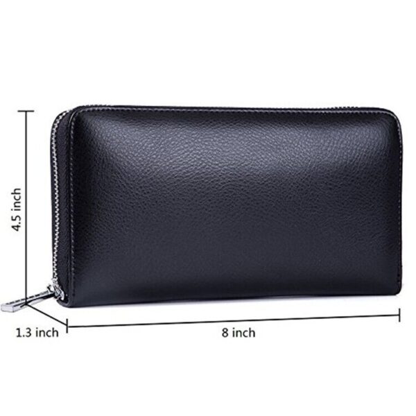 Mens/Womens Leather Large Capacity Credit ID Card Holder RFID Blocking Wallet