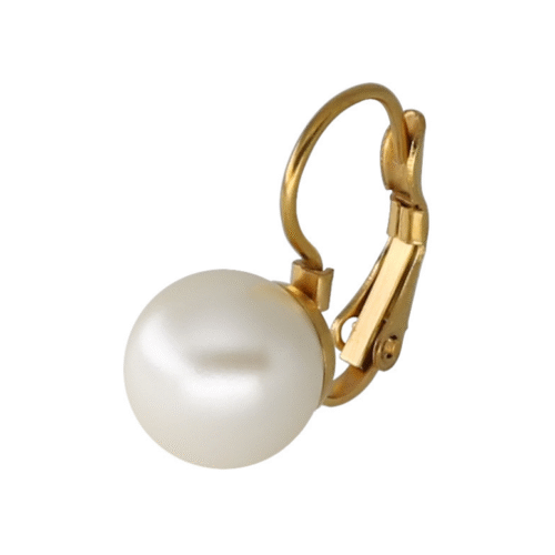 Women Stainless steel Lever back French Wire Drop Dangle Pearl Earrings