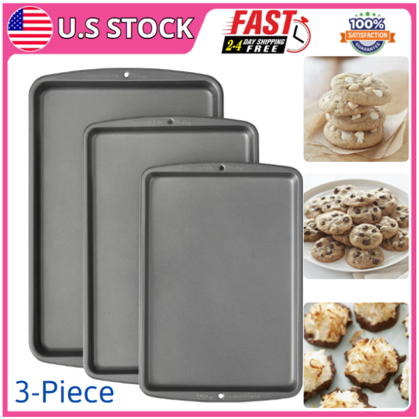 s-l1600 3-Piece Non-Stick Wilton Bake It Better Cookie Sheet Pan Set For Kitchen Baking