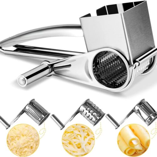 Stainless Steel Hand-Cranked Rotary Cheese Grater Ginger Shredder Kitchen Tool