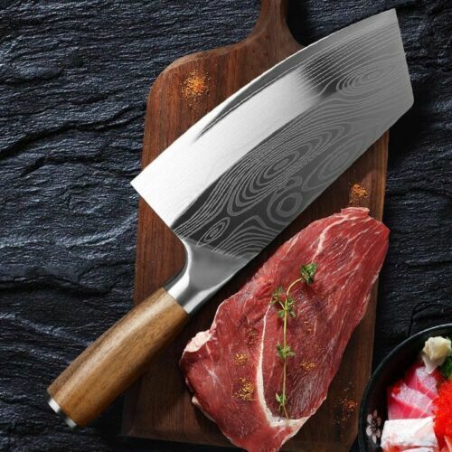 Stainless Steel Asian Kitchen Knife Butcher Chef Damascus Cleaver Chopping Meat 3