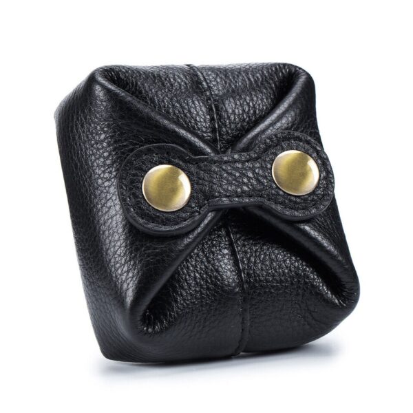Cowhide Leather Coin Purse Small Snap Pouch Wallet Bag Change Purse Ladies Gifts