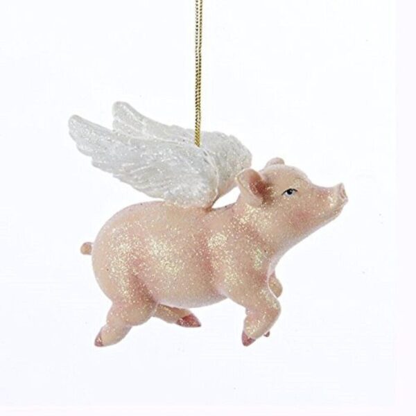 Flying Pig with Wings Christmas Tree Ornament Farm Animal Decoration Adler