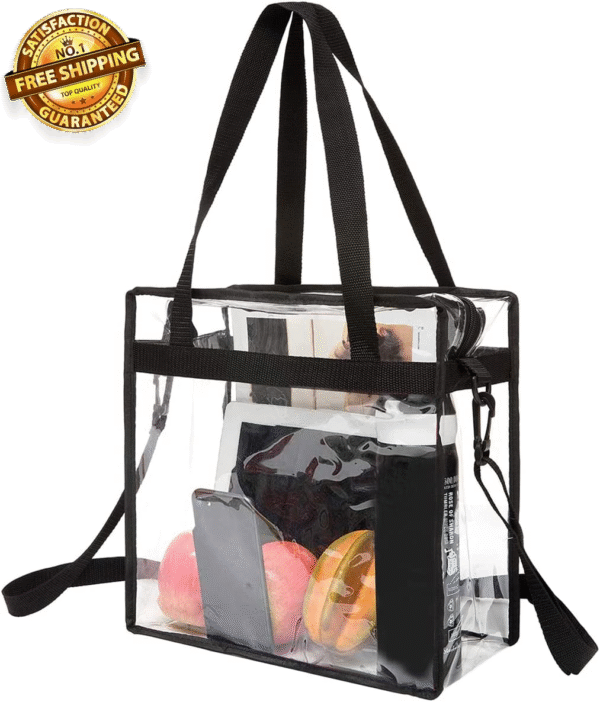 Clear Bags Stadium Approved Clear Tote Bag with Zipper Closure Crossbody Messeng 1