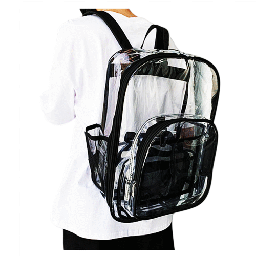 1 Heavy Duty Clear Backpack See Through Clear Bookbags PVC Transparent Backpack
