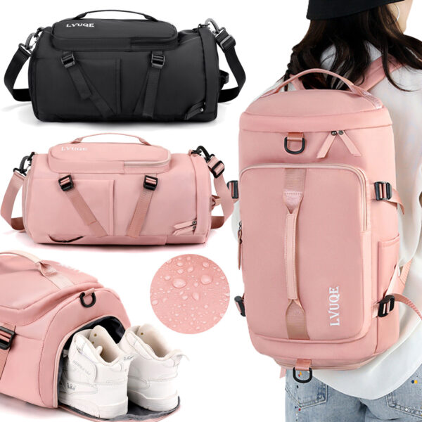 Men Women Gym Bag Travel Carry on Backpack Weekender Overnight Sports Duffle Bag 1