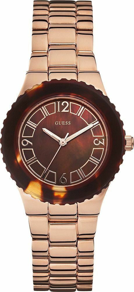 Guess Women's Rose Gold Brown Dial Stainless Steel Watch 1