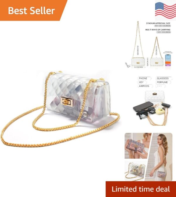 Sturdy Compact Stadium Approved Clear Crossbody Bag - Premium Durable PVC 4