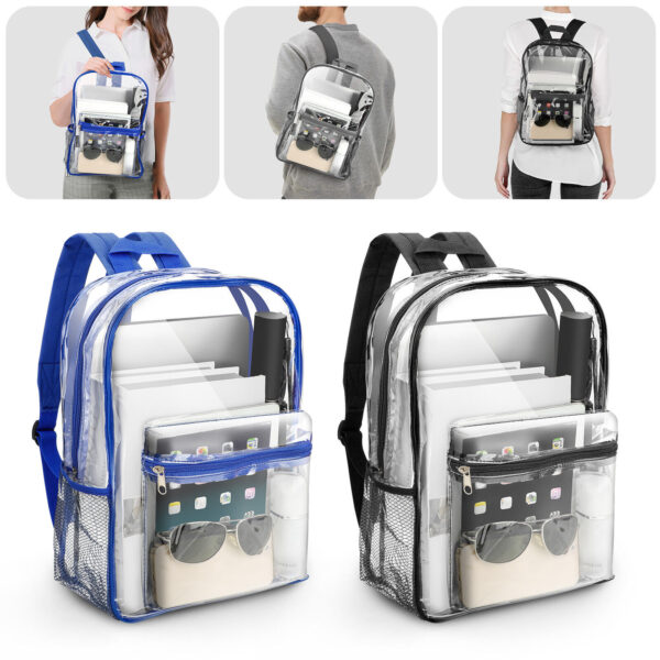 Clear Backpack Heavy Duty PVC Transparent Shoulder Handbag Waterproof School Bag 1