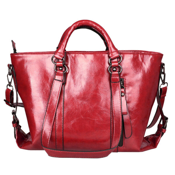 Lady Women Fashion Handbag Shoulder Bag Oiled Leather Tote Purse Crossbody Bag 1