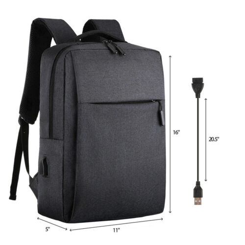 Men's Waterproof Laptop Bag Backpack Travel Rucksack School w/ USB Charging Port