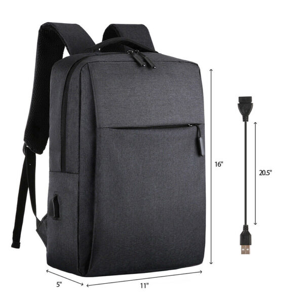 Men's Waterproof Laptop Bag Backpack Travel Rucksack School w/ USB Charging Port 1