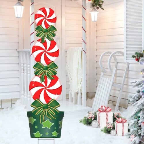 Extra Tall Durable Christmas Yard Signs - Premium Quality - Candy Xmas Decor