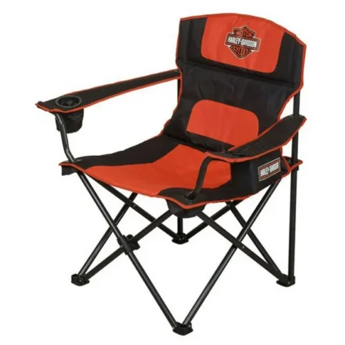 1 Harley-Davidson Bar & Shield Folding Chair w/ Drink Holder, Cooler Pocket & Bag, Harley Davidson