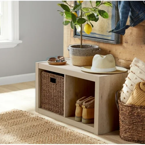 Better Homes & Gardens 2-Cube Storage Organizer, Natural