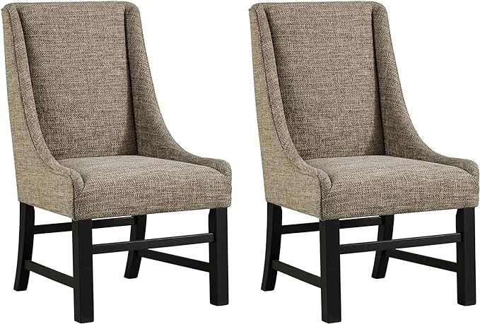 Signature Design by Ashley Sommerford Modern Farmhouse Upholstered 2 Piece Dining Chair Set, Brown