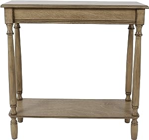 Decor Therapy Simplify Wood Storage Shelf Console Table, 11.8 in x 28.25 in x 28.25 in, Sahara
