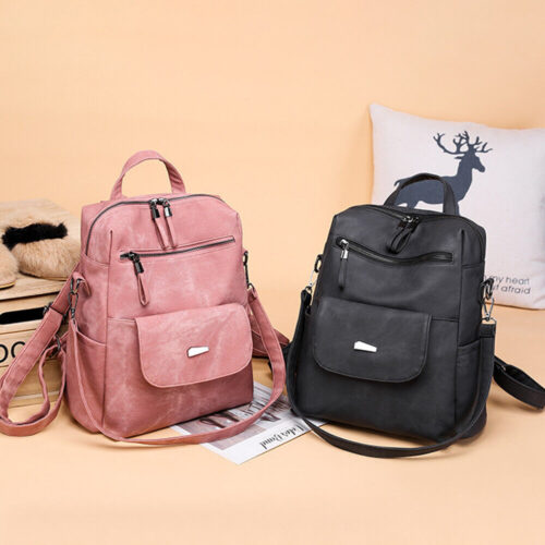 PU Leather Backpack Women Travel Anti-theft Shoulder Bag Purse Satchel Handbag