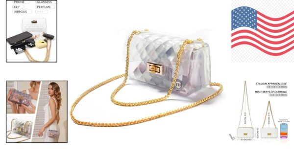Sturdy Compact Stadium Approved Clear Crossbody Bag - Premium Durable PVC 1