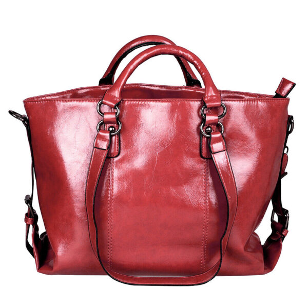 Lady Women Fashion Handbag Shoulder Bag Oiled Leather Tote Purse Crossbody Bag 3