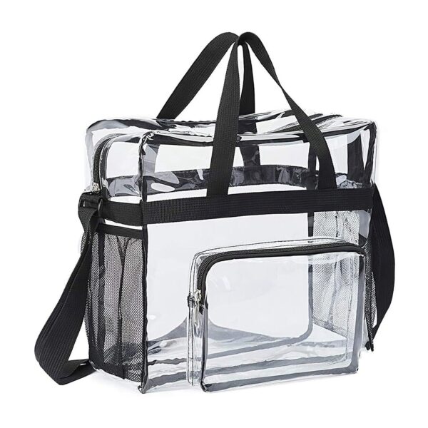 Women Clear Plastic Tote Bag Transparent Handbag Zip Purse Stadium Crossbody NEW 1