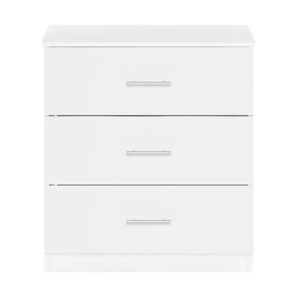 Furinno Tidur Simple Design 3-Drawer Dresser with Handle, Solid White 3