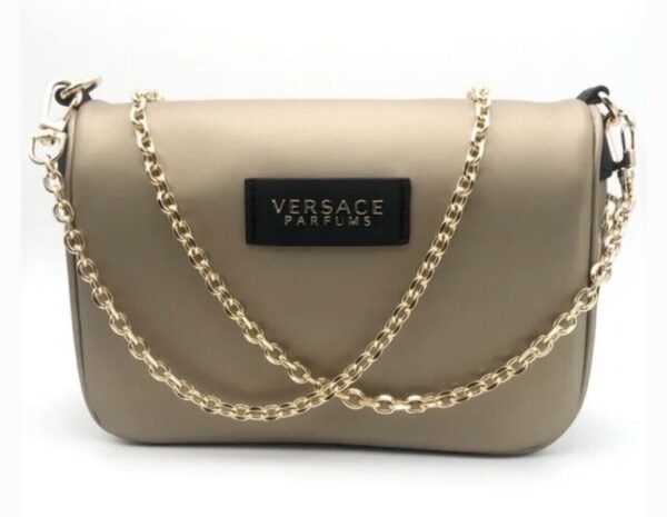 Versace Parfums Gold Clutch Shoulder Crossbody Handbag Purse Pouch Bag New 4