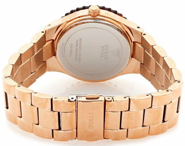 Guess Women's Rose Gold Brown Dial Stainless Steel Watch 4
