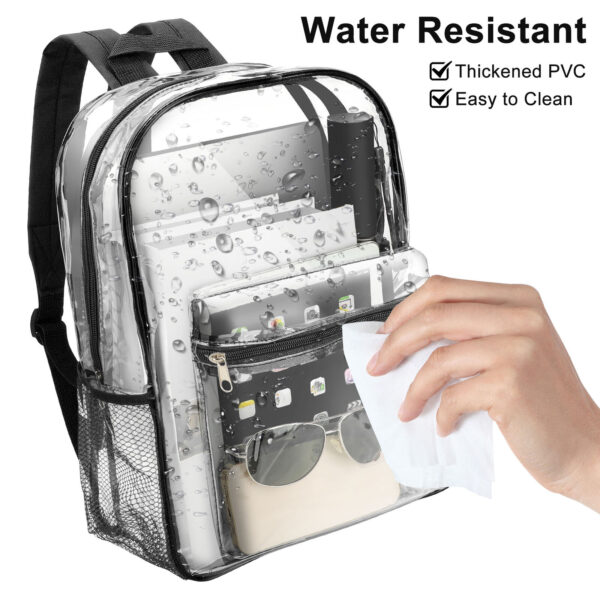 Clear Backpack Heavy Duty PVC Transparent Shoulder Handbag Waterproof School Bag 2
