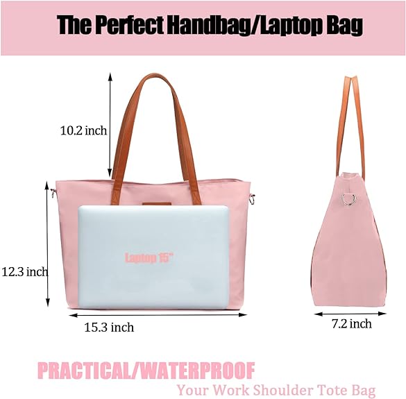 Scioltoo Work Bags for Women Tote Nylon Large Shoulder 15.6 In Laptop Purse Bag 4
