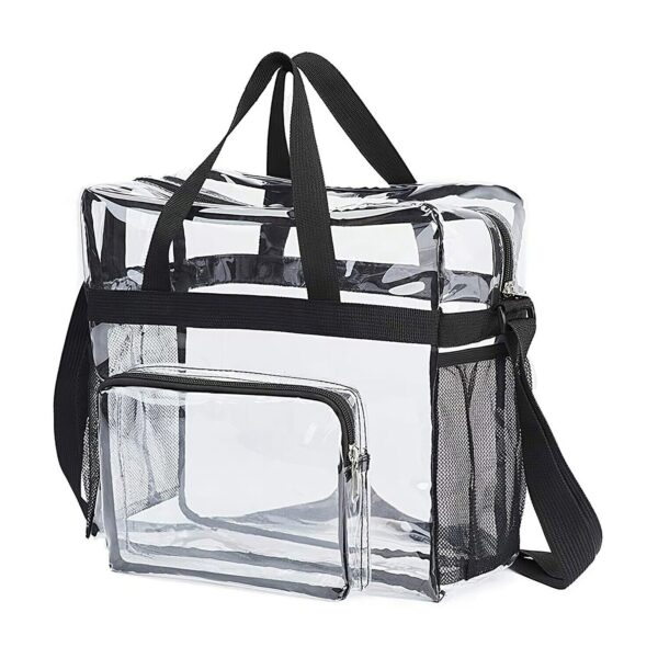 Women Clear Plastic Tote Bag Transparent Handbag Zip Purse Stadium Crossbody NEW 2