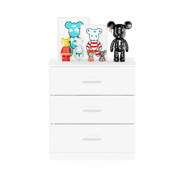 Furinno Tidur Simple Design 3-Drawer Dresser with Handle, Solid White 4