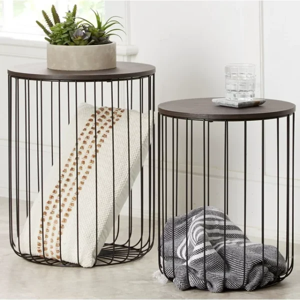 Better Homes & Gardens Storage Nesting Tables, Set of 2, Walnut Finish 4