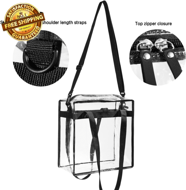 Clear Bags Stadium Approved Clear Tote Bag with Zipper Closure Crossbody Messeng 2