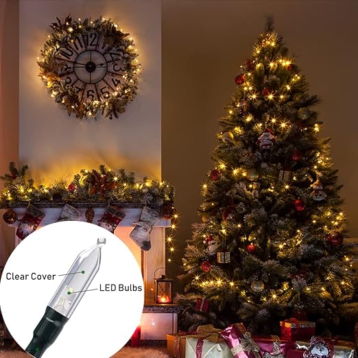 Solhice 2 Pack 20ft Christmas Lights Battery Operated String Lights with Remote Control, 60 LEDs Clear Mini Lights Warm White Xmas Tree Lights for Bedroom Indoor Outdoor Decor 4
