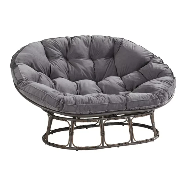 Better Homes & Gardens Papasan Bench, Charcoal Gray, Upholstery Bench 4
